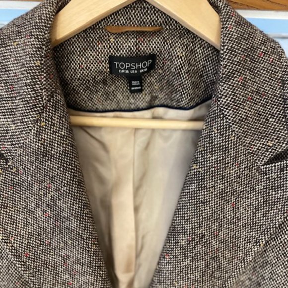 Topshop Tweed Blazer with Suede Elbow Patches - Picture 7 of 8